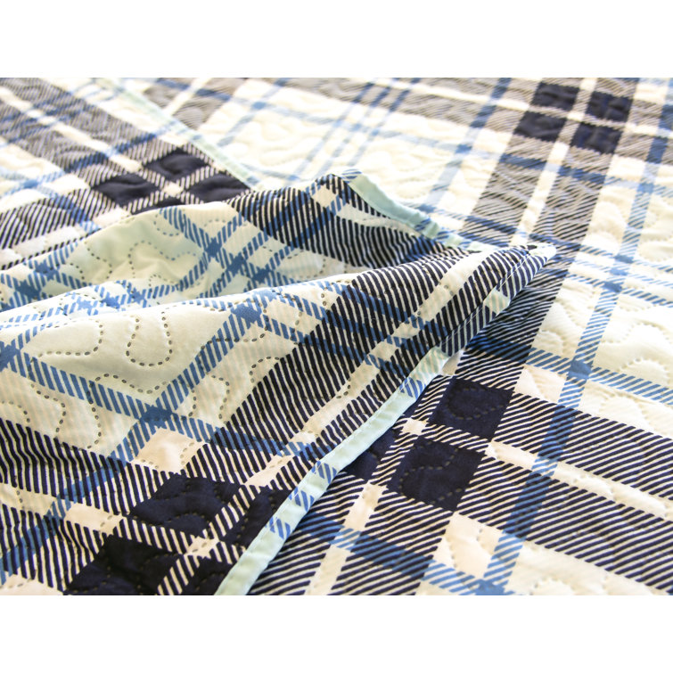 LCM Home Fashions, Inc. Wainscott Blue Hypoallergenic Microfiber Quilt